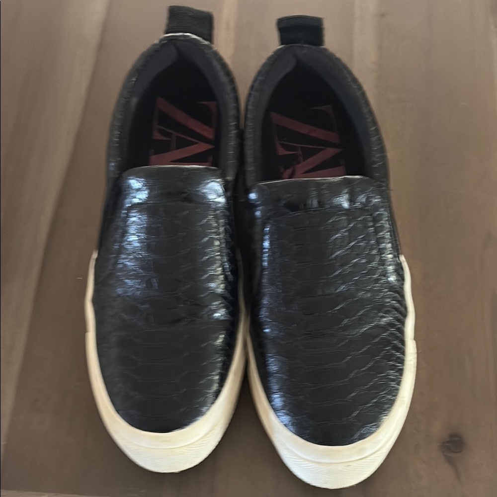 Zara Black Slip-On Shoes